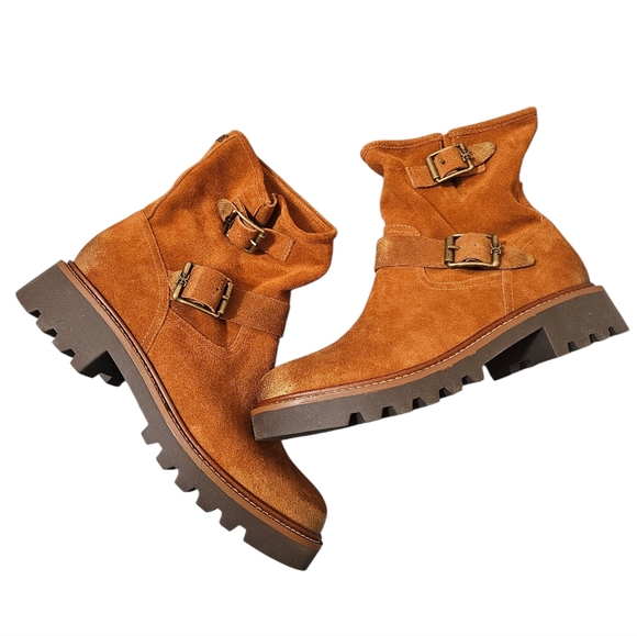 Sam Edelman Kinsley Brown Leather Suede Boho Booties NEW Womens - Picture 8 of 8